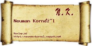 Neuman Kornél névjegykártya